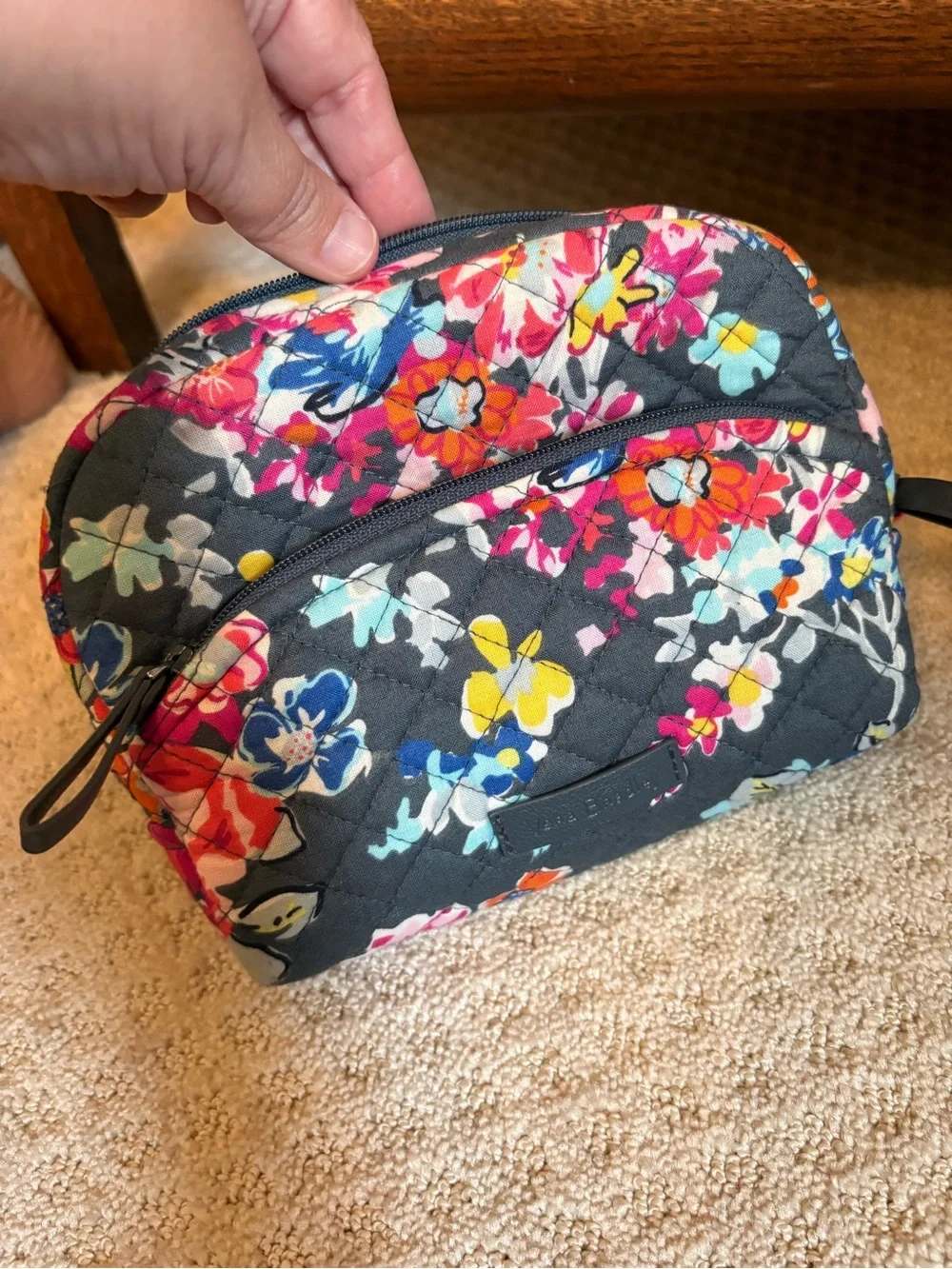 Vera Bradley Pretty Posies Quilted Floral Zippered Cosmetic Bag